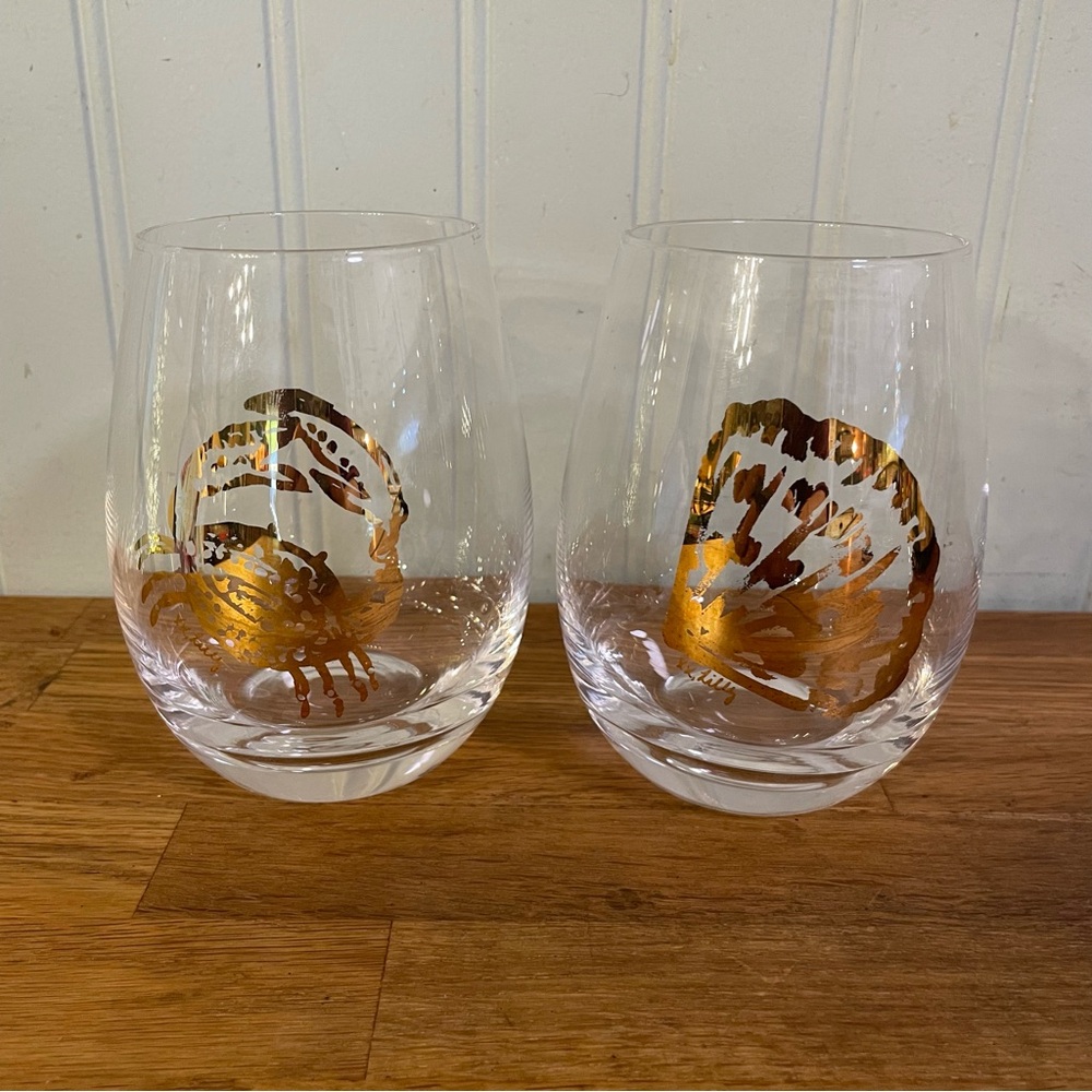 Lilly Pulitzer Set of Stemless Wine Glasses in GYPSEA GIRL
